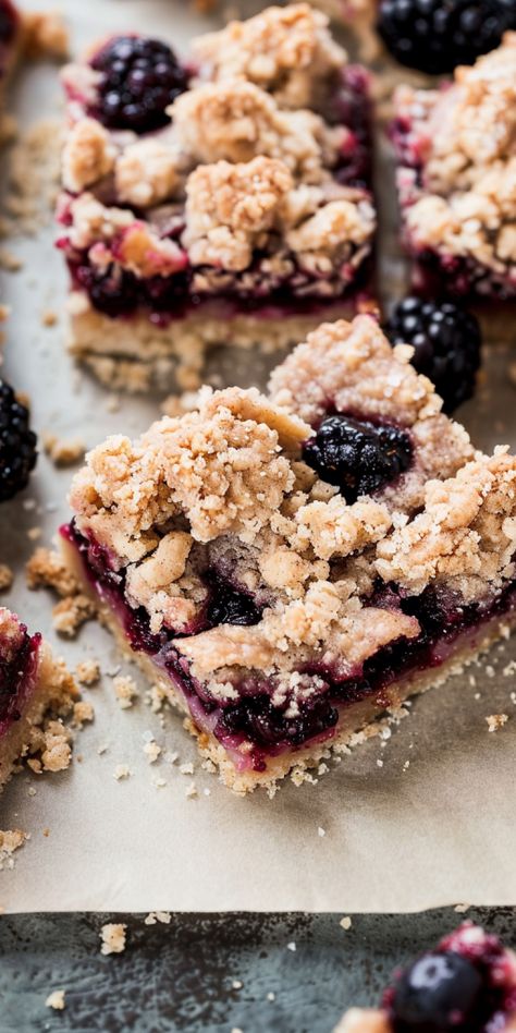 Blackberry Crumb Pie Bars [45 Minutes] - Chasety Blackberry Tarts, Blackberry Bars, Blackberry Filling, Crumb Pie, Crumb Bars, Brunch Spread, Shortbread Bars, Game Snacks, Pie Bars