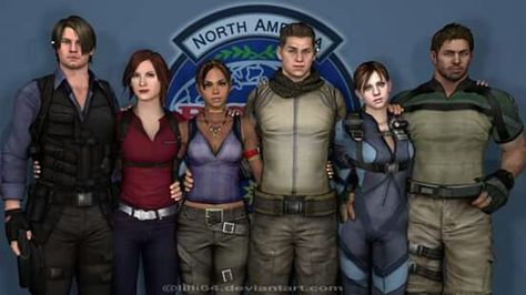 Leon Kennedy & Claire Redfield & Sheva Alomar & Pierre & Jill Valentine & Chris Redfield - Resident Evil Obsession. Jill Valentine Chris Redfield, Chris Redfield X Sheva Alomar, Leon And Jill, Chris And Sheva Resident Evil, Sheva Alomar, Chris And Claire Redfield Fanart, Chris And Claire Redfield, Claire Redfield Resident Evil 2, Resident Evil Claire And Sherry