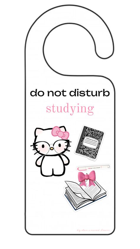 Hello Kitty School, Hello Kitty Room Decor, Diy Hello Kitty, Don't Disturb Sign, Hello Kitty Printables, Cutie Quote, Hello Kitty Rooms, Hello Kitty Crafts, Hello Kitty Aesthetic