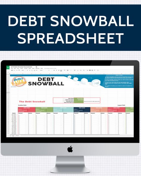 Debt Snowball Spreadsheet Debt Snowball Spreadsheet, Financial Planning For Couples, Debt Snowball Worksheet, Debt Snowball Calculator, Financial Planning Printables, Debt Relief Programs, Budget Planner Template, Finance Quotes, Debt Snowball