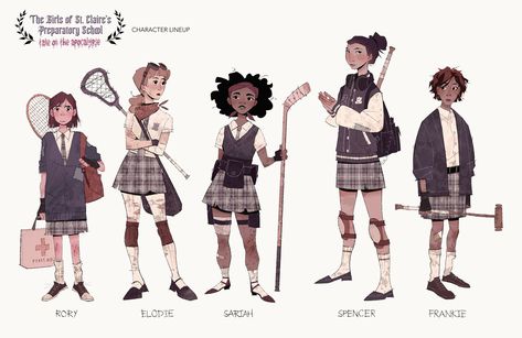 esther (portfolio grind edition) on Twitter: "some unlikely friends scraping by in a post-apocalyptic san francisco… " School Character Design, Cartooning Ideas, Zombie Apocalypse Anime, Zombies Apocalypse Art, Saint Claire, Zombie Apocalypse Outfit, Apocalypse Character, Unlikely Friends, Apocalypse Art