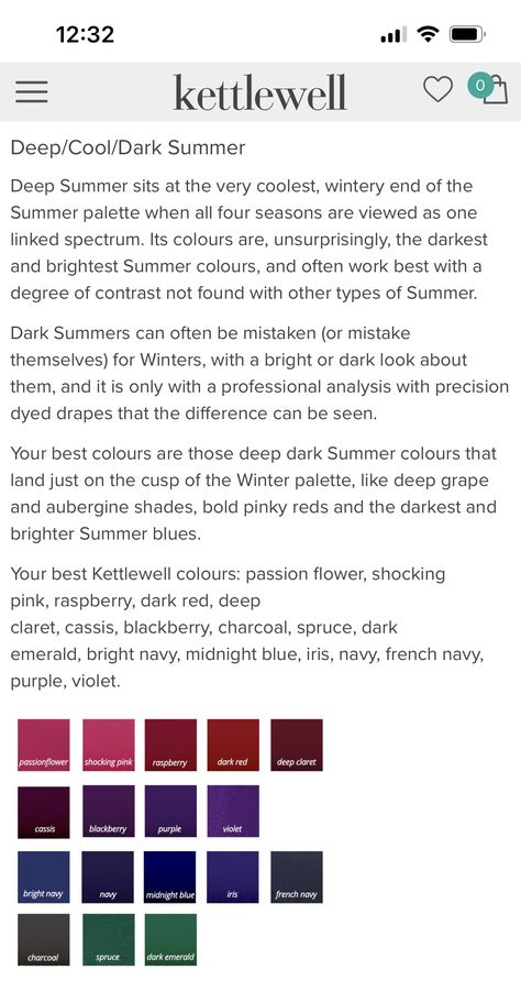 Dark Summer Color Analysis, Dark Summer House Of Colour, Dark Summer Palette, House Of Colour Dark Summer, Deep Summer Color Palette, Dark Summer Color Palette, Deep Winter Palette Outfits, Color Analysis Summer, House Of Colour