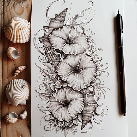 Morning Glory Tattoo Design, Morning Glory Tattoo, Glory Tattoo, Tattoos For Women Half Sleeve, Tattoo Master, Flower Drawing Design, Ink Master, Sleeve Tattoos For Women, Half Sleeve Tattoo