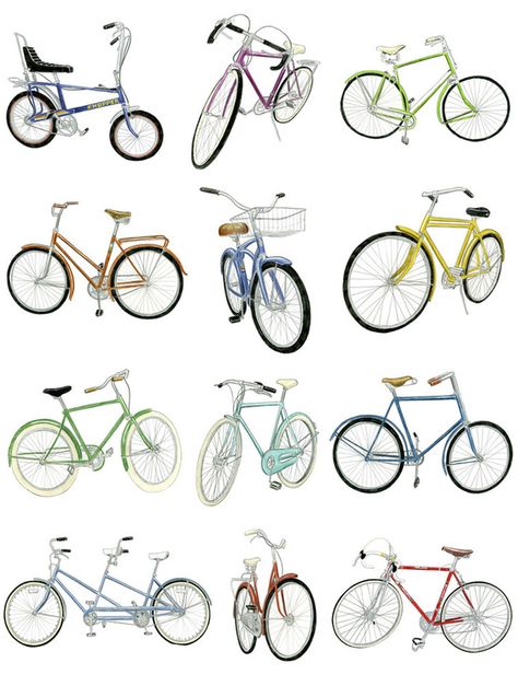 Christine Berrie // 12 Bicycle Drawings | Community Post: 56 Noteworthy Artists From 2011 Scooter Drawing, Bicycle Drawing, Bike Drawing, Bicycle Art, Bike Art, 그림 그리기, Drawing Tutorial, Art Tutorials, Art Lessons