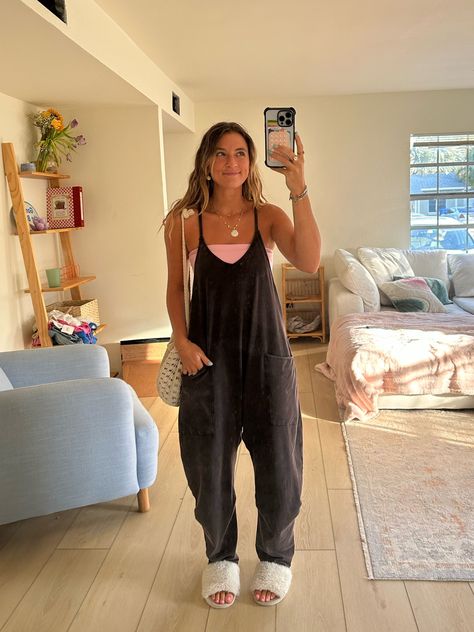 Overall Tube Top Outfit, Modest Tube Top Outfit, Tube Top With Overalls, Tube Top Romper Outfit, Free People Love Letter Cami Outfit, Summer Tube Top Outfit, Tube Top Summer Outfits, Free People Romper Outfit, How To Style A Tube Top