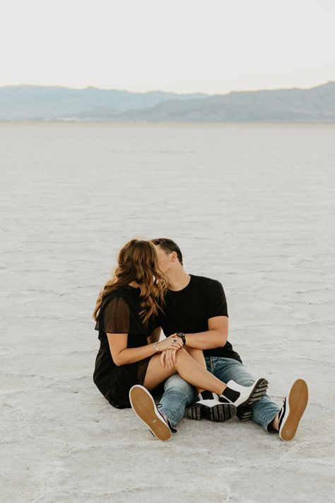 couples photoshoot at salt flats Salt Flats Photoshoot Couple, Couples Photoshoot Salt Flats, Utah Salt Flats Engagement, Utah Salt Flats Photography, Engagement Photos Salt Flats Utah, Salt Flats Utah Photoshoot Couple, Salt Flats Engagement Photos, Salt Flats Utah Photoshoot, Engagement Vibes