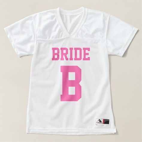 Bride Jersey, Womens Football Jersey, The Letter B, Nashville Bachelorette, Bachelorette Party Bride, Pink Bride, Fan Style, Pink Bridal, Womens Football