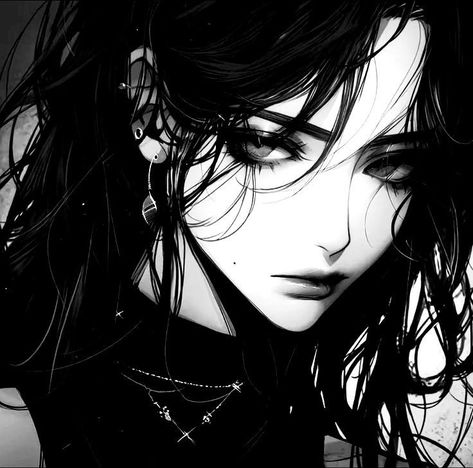 Black And White Hair Anime Female, Anime Pp, Girl Pp, Pp Anime, Y2k Profile Picture, Nature Art Drawings, Portrait Cartoon, Cartoon Girl Drawing, Dark Feminine