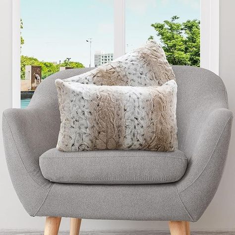 Amazon.com: Cheer Collection Embossed Faux Fur Throw Pillows - Set of 2 Lumbar Couch Pillows, 12" x 20" - Snow Leopard : Home & Kitchen Taupe Couch, Light Taupe Color, Snow Leopard Print, Faux Fur Pillow, Fur Pillow, Faux Fur Throw Pillow, Fur Throw Pillows, Throw Pillows Bed, Fur Throw