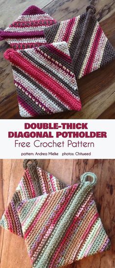 Double-Thick Diagonal Potholder Free Pattern | Your Crochet Double Thick Crochet Potholder Pattern, Potholder Patterns Free, Free Home Decor, Crochet Pot Holders Free Pattern, Crochet Potholder Patterns, Crochet Pot, Crochet Hot Pads, Crochet Patterns Free, Crochet Chicken