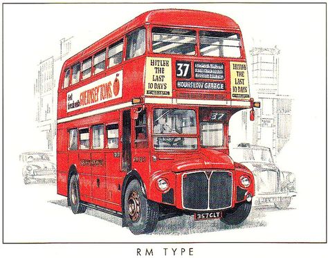 https://flic.kr/p/dAPTZU | London transport Routemaster RM1357. | London transport standard Routemaster RM1357. Art Final Piece, London Drawing, Art Final, Mugs Design, Red Bus, London Transport, London Bus, Mandala Design Art, London Art