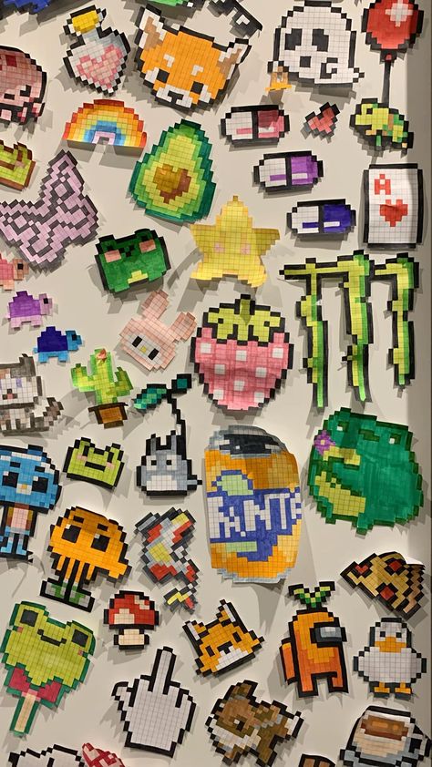 Pixel Art Ideas Acrylic Art Projects, Whatsapp Wallpaper Cute, Pearl Beads Pattern, Easy Perler Beads Ideas, Cute Easy Doodles, Pixel Art Tutorial, Easy Pixel Art, Pixel Art Templates, Cocoppa Wallpaper