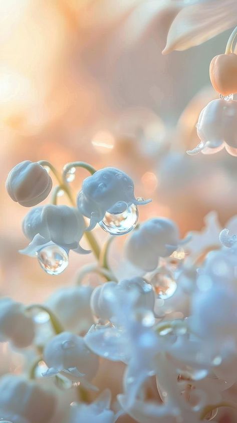 Lily Of The Valley Wallpaper, Valley Wallpaper, Macro Photography Nature, Lily Of The Valley Flowers, Valley Flowers, Water Droplets, Flower Fairy, Lily Flower, Photography Nature