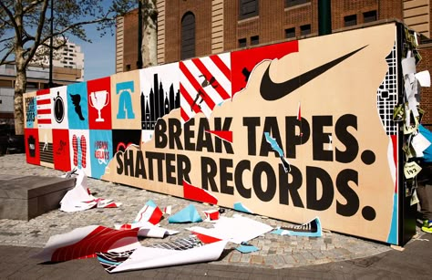 The Heads of State | Nike Penn Relays, Hoarding Design, Sketch Wall, Sports Wall, Sports Graphics, Sport Design, Head Of State, Print Design Inspiration, Environmental Design