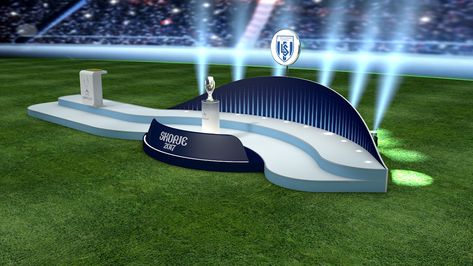 UEFA Ceremony Stage on Behance Sports Theme Background, Sports Stage Design, Canteen Design, Sports Advertising, Football Cups, Uefa Super Cup, Soccer Event, Sports Meet, Stage Set Design