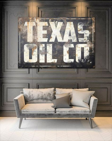 I’m helping a client who is moving to a new build home in Texas. Her previous home had a contemporary style and she wants her new home to have the same feel but with pops of rustic, Texas style without giving up her love for all things shiny. Continue to my blog for all my great finds and sources! www.thestripedbarn.com See link below Industrial Frames Wall Art, Texas Office Decor, Rustic Man Cave Decor, Texas Theme Bedroom, Masculine Art Prints, Masculine Decor Bedroom, Texas Farmhouse Interiors, Oilfield Decor, Male Decor Ideas