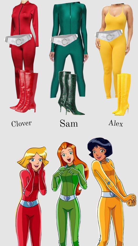 #totallyspiessam #totallyspiesclover #totallyspiesalex #triocostumes Totally Spies Costume, Spies Costume, Total Spies, Trio Costumes, Duo Costumes, Trio Halloween Costumes, Couples Halloween Outfits, Totally Spies, Couples Halloween