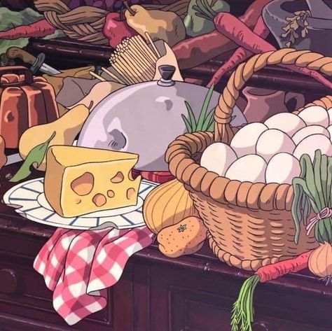 Howl's Moving Castle Scenes, Studio Ghibli Food, Howl's Moving Castle Aesthetic, Ghibli Food, Ghibli Aesthetic, 하울의 움직이는 성, Personajes Studio Ghibli, Studio Ghibli Background, Castle Aesthetic