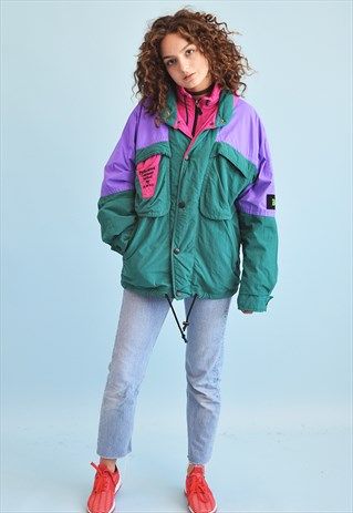 Oversized Windbreaker, 1980s Fashion Trends, 1980s Fashion, 80s Retro, Outdoor Outfit, Windbreaker Jacket, I Dress, Athleisure, Rain Jacket