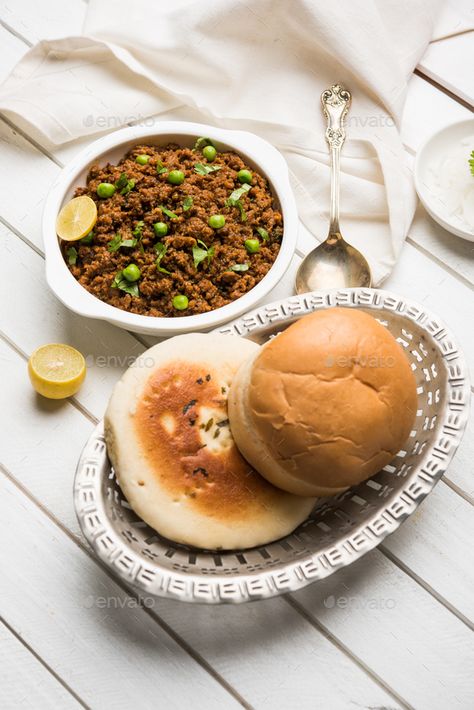 Keema Or Kheema by stockimagefactory. Mutton Keema / Kheema Pav OR Indian Spicy Minced Meat served with bread OR kulcha, Non Veg Food #Sponsored #Pav, #Indian, #Spicy, #Mutton Kulcha Photography, Rajma Chawal Photography, Haleem Food Photography, Poha Chivda Photography, Pakistani Desi Food Photography, Non Veg Food, Mutton Keema, Non Veg, Veg Food