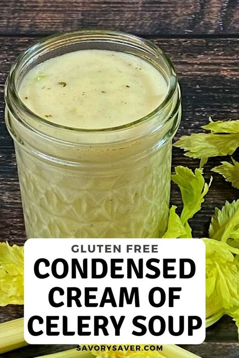 Condensed Cream Of Celery Soup Recipes, Homemade Condensed Cream Of Celery Soup, Keto Cream Of Celery Soup, Gluten Free Cream Of Celery Soup, Gluten Free Cream Of Soup, Diy Cream Of Celery Soup, Cream Of Celery Soup Recipes, Gf Salads, Heavenly Chicken