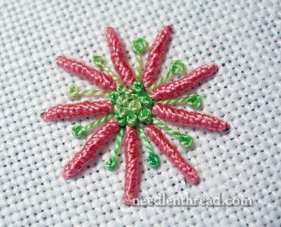 Video Tutorial for Bullion Knots! – NeedlenThread.com Bullion Embroidery, Brazilian Embroidery Stitches, Patch Aplique, Needlepoint Stitches, Embroidery Stitches Tutorial, Brazilian Embroidery, Types Of Embroidery, Simple Embroidery, Hand Embroidery Stitches