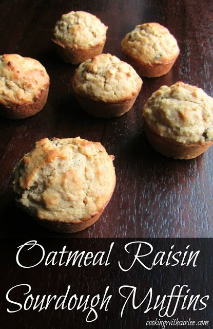 Oatmeal Raisin Muffins, Sourdough Muffins, Raisin Muffins, Sourdough Starter Discard Recipe, Sourdough Starter Recipe, Grab And Go Breakfast, Oatmeal Muffins, Sourdough Baking, Pinterest Party