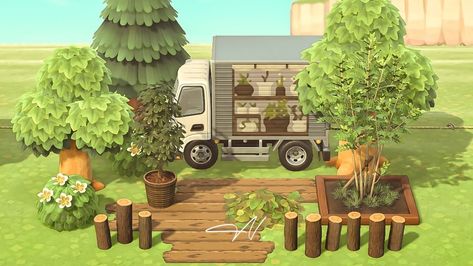 plants truck ✿ by n__mori16 on twt Forest Nymph, Acnh Design, Lost In The Woods, Farm Trucks, Truck Design, In The Woods, Farm Animals, Animal Crossing, Forest