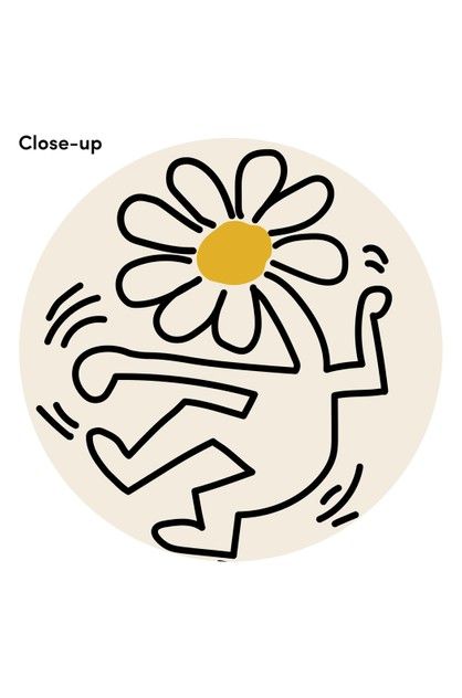 Keith Haring Dancing Flower, Keith Haring Inspired Art, Keith Haring Drawing, Keith Haring Dancing, Graffiti Drawings, Keith Haring Art, Haring Art, Print Drawing, Custom Ink