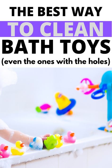 How To Clean Bath Toys: Even The Squirty Kind With Holes Cleaning Toys In Bathtub, How To Clean Bath Toys, Toy Cleaning Solution, Clean Bath Toys, Disinfecting Toys, Diy Bath Toys, Cleaning Bath Toys, Baby Cleaning, Best Bath Toys