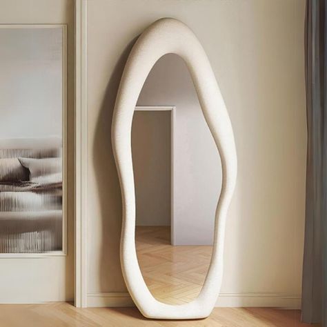 18 Hidden Gems on Amazon That Will Instantly Make Your House Look Expensive — The Candidly Full Length Mirror In Bedroom Aesthetic, Full Length Mirror In Bedroom, Curvy Mirror, Mirror Standing, Mirror With Stand, Mirror Full Length, Mirror Floor, Irregular Mirror, Full Mirror