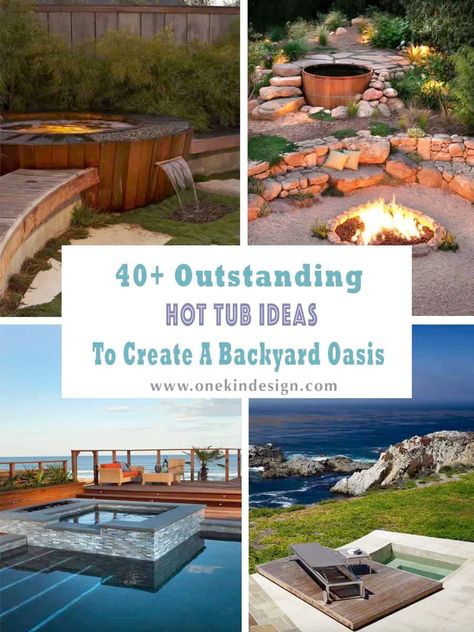 40+ Outstanding Hot Tub Ideas To Create A Backyard Oasis Garden Jacuzzi, Inground Hot Tub, Hot Tub Ideas, Sunken Hot Tub, Backyard Spa, Oasis Backyard, Hot Tub Landscaping, Hot Tub Surround, Hot Tub Patio