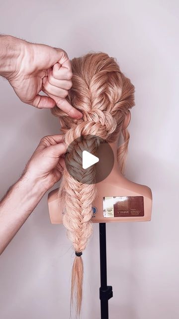 Mark Nelson-Wolter on Instagram: "✨💕 NEW HAIR TUTORIAL! WITH GORGEOUS FISHTAIL UP DO DETAIL! Hair Up Do Tutorials @markjohnhair LONDON 💕✨  . . #hairvideo #hairvideos #hairtutorial #hairtutorials #updo #updos #hairup #hairups #fishtailbraid #fishtail #braidstyles #braidideas #braid #braids #braidupdo #braidgang #hairfashion #hairgoals #bridalhair #bridalhairstyle #bridalhairstyles #weddinghair #weddinghairstyles #weddinghairinspo #hairreels #hairreel #réel #reels #igreels #hairtips" Hair Up With Plaits Updo, Fishtail Wedding Hairstyles, Updos With Fishtail Braid, Fishtail Braid Updo Wedding, Loose Braid Updo Tutorial, Wedding Updo Tutorial, Plaited Updo, Braided Updo Wedding Tutorials, Fishtail Braid Updo