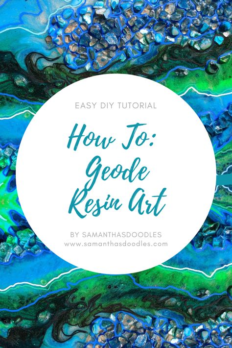 Epoxy Geode Art Diy, Resin Geode Tutorial, How To Make Geode Resin Art, Fluid Art Techniques, Geode Resin Art, Resin Geode Art, Geode Painting, Metal Art Techniques, Epoxy Diy