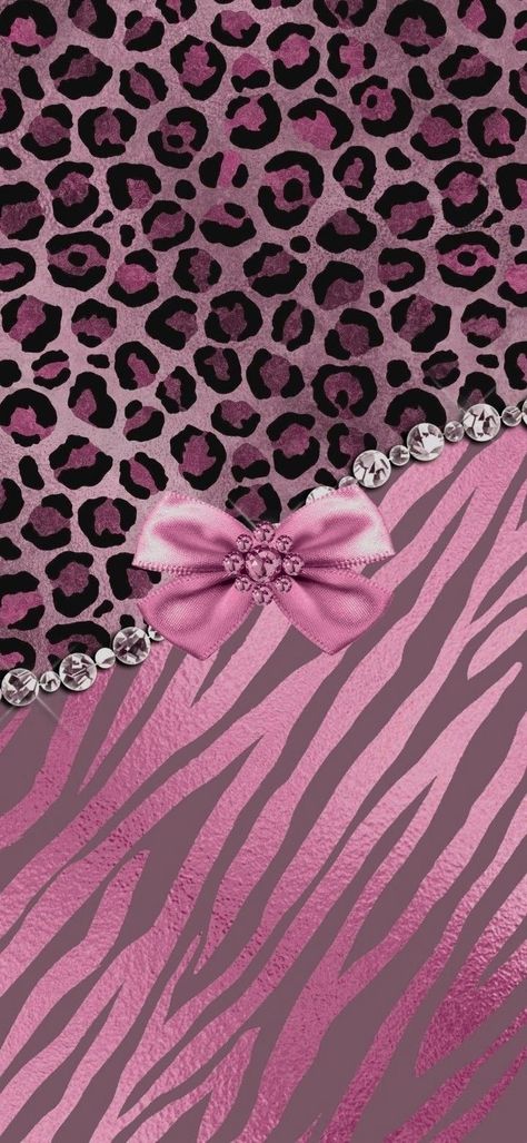 Pink Leopard Wallpaper, 2000s Wallpaper, Leopard Print Wallpaper, Cheetah Print Wallpaper, Elegant Wallpaper, Bow Wallpaper, Bling Wallpaper, Animal Print Wallpaper, Y2k Wallpaper