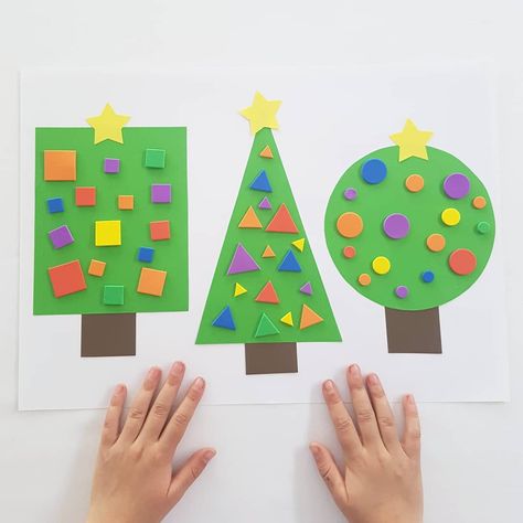 Colourful Fun for Kids! on Instagram: “CHRISTMAS TREE SHAPE SORT || here's my first Christmas post for 2019 - a fun shape sort activity. I cut out the three different shaped…” Kindergarten Sorting Activities, Shape Sorting Activities, Shape Activities Preschool, Christmas Tree Shape, Shape Sort, Preschool Christmas Crafts, Shapes Preschool, Shapes Activities, Holiday Crafts For Kids