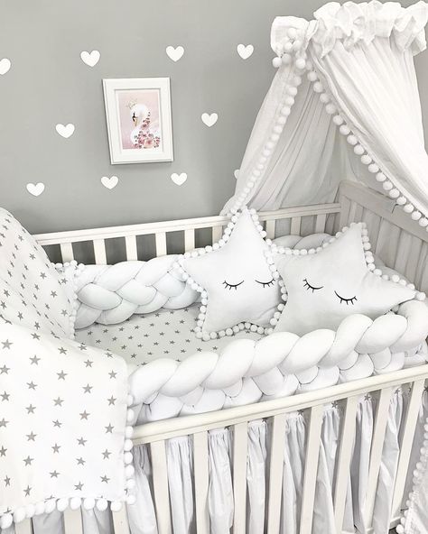 crib bumper girl Bedding Sets Neutral, Neutral Crib Bedding, Nursery Bed, Mini Crib Bedding, Girl Crib Bedding Sets, Neutral Crib, Star Pillow