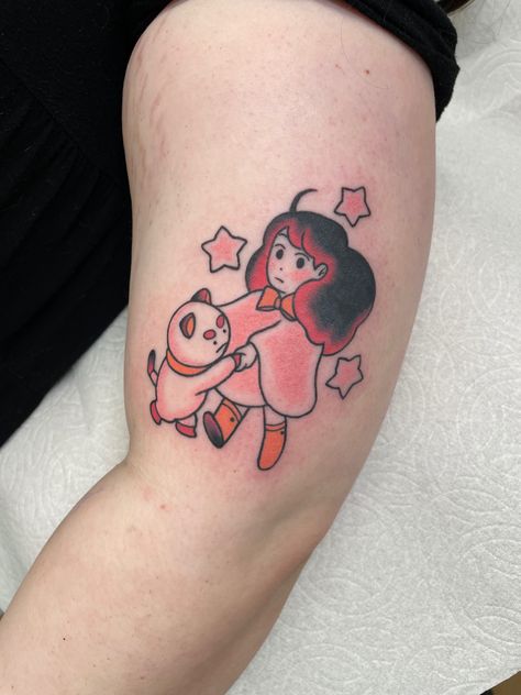 Bee And Puppy Cat Tattoo, Puppycat Tattoo, Webkinz Tattoo, Bee And Puppycat Tattoo, Paper Crane Tattoo, Crane Tattoo, Pink Tattoo, Half Sleeve Tattoos Drawings, Nerd Tattoo