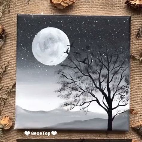 Painting Videos Tutorials, Gif Art, Painting Video, Canvas Painting Tutorials, Simple Canvas Paintings, Easy Canvas Art, Art Painting Gallery, Canvas Painting Diy, Kraf Diy