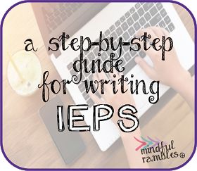 Mindful Rambles: IEP Writing: A How-to Guide Iep Writing Cheat Sheet, Writing Ieps, Iep Writing, Sped Resources, Iep Organization, Special Education Organization, Individual Education Plan, Iep Meetings, Life Skills Classroom