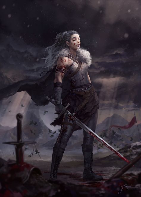 ArtStation - Yasha Nydoorin 2, Lea Bichlmaier Yasha Nydoorin, Swords, A Woman, Hair, Art