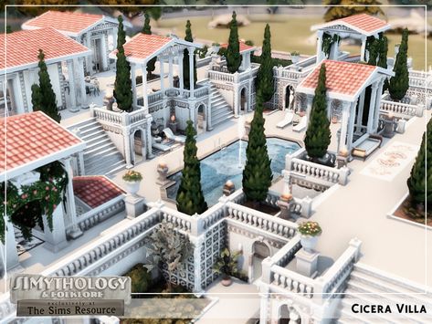 The Sims Resource - Simythology - Cicera Villia Ts4 Lots, The Sims 4 Lots, Royal Clothes, Sims Houses, Sims 4 Bedroom, Italian House, Sims 4 House Design, Sims Building, Sims House Plans