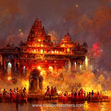 Festival Of Lights Painting, Happy Diwali Painting, Diwali Related Paintings, Diwali Painting Festival Of Light, Diwali Painting Ideas Canvas, Indian Architecture Painting, Diwali Painting Canvas, Diwali Art Painting, Diwali Painting Ideas