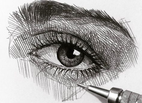 Art Realistic Eye Drawing, Pencil Drawing Tutorials, Face Sketch, Pencil Sketches, Eye Painting, Art Simple, Arte Sketchbook, Sketch Inspiration, Oil Pastels