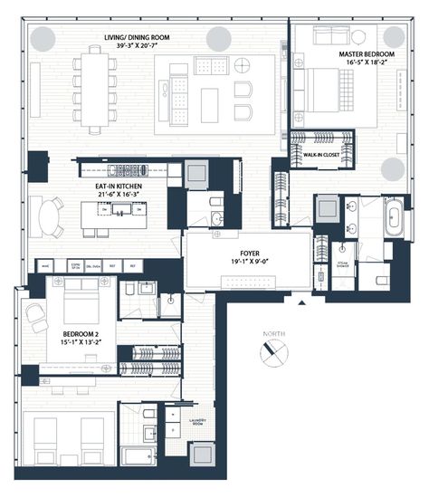 Floorplans Apartment, Midtown New York, 3d Floor Plans, French Apartment, Apartment Floor Plan, Opulent Interiors, Small House Floor Plans, Apartment Floor Plans, Architectural Floor Plans