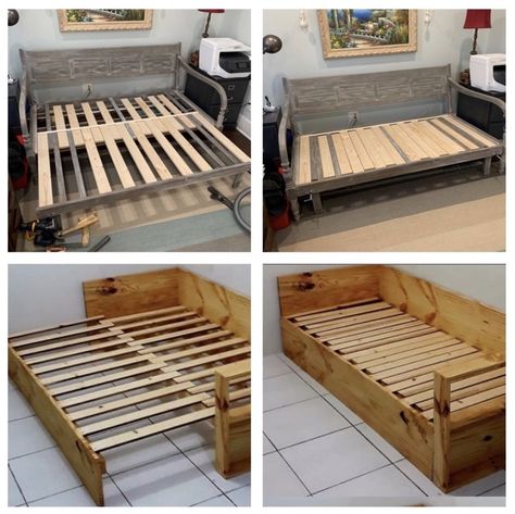 Pullout Bed Ideas Small Spaces, Diy Trundle Bed, Extra Bedroom Ideas, Pullout Bed, Guest Bedroom Home Office, Cama Ikea, Sofa Bed For Small Spaces, Diy Daybed, Diy Bunk Bed