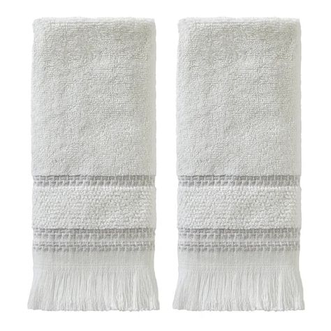 Gracie Oaks Casual Monogram Fingertip Towel (2-Pack), Blank,White Monogrammed Hand Towels, White Hand Towels, Fingertip Towels, Cotton Hand Towels, Towel Collection, Cotton Set, Simple Elegance, Cotton Towels, Hand Towel