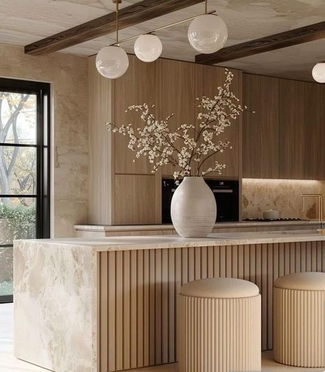 Japandi Luxury, Zen Kitchen, Dry Kitchen, Japandi Kitchen, Modern Kitchen Interiors, Kitchen Interior Design Decor, House Design Kitchen, Luxury Kitchen Design, Kitchen Design Decor