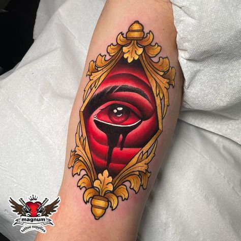 Neo Traditional Eye Tattoo, Neo Traditional Eye, Small Neotraditional Tattoo, Neo Traditional Mandala, Traditional Tattoo Banner, Satanic Tattoo, Tattoo Mujer, Tattoo Banner, Mirror Tattoos