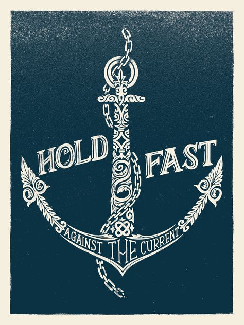 Hold Fast Tattoo, Calligraphy Fonts Alphabet, Anker Tattoo, Pirates Life, Anchor Tattoos, Hand Lettering Inspiration, Hold Fast, Engraving Illustration, Great Tattoos